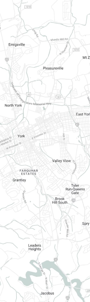 Our York SEO Company with a grey scale map of York, PA