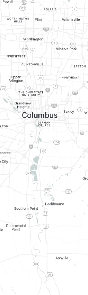 Our Columbus SEO Company with a grey scale map of Columbus, OH